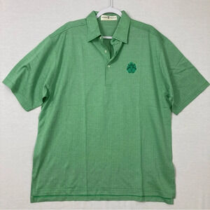 Fairway & Greene Green Chevron Short Sleeve‎ Polo Shirt size Large